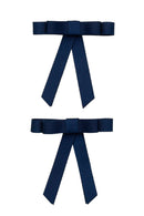 Grosgrain Bow Clip Set - Navy