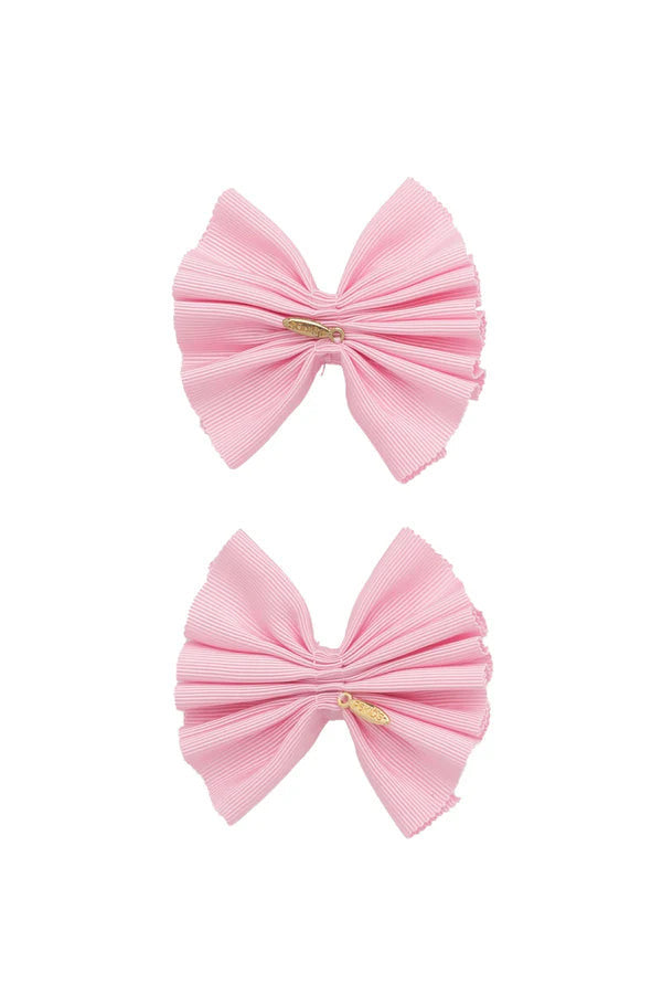 Pleated Palm Piggies Clip Set - Pink