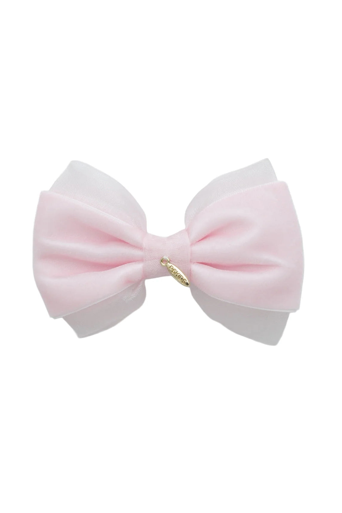 Demi Velvet Bow Clip - Baby Pink