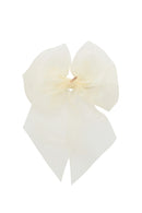 Oversized Organza Bow Clip - Ivory