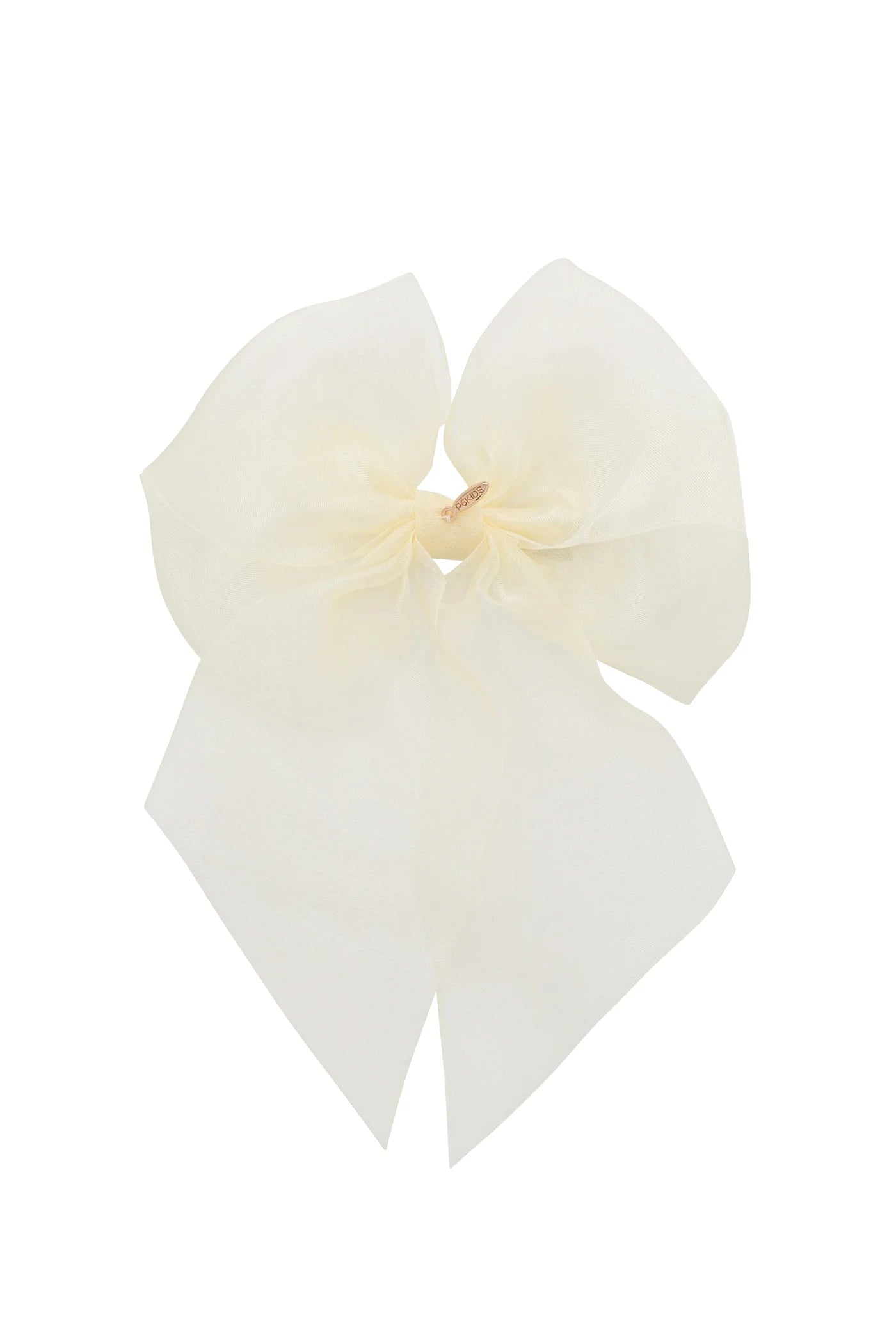 Oversized Organza Bow Clip - Ivory