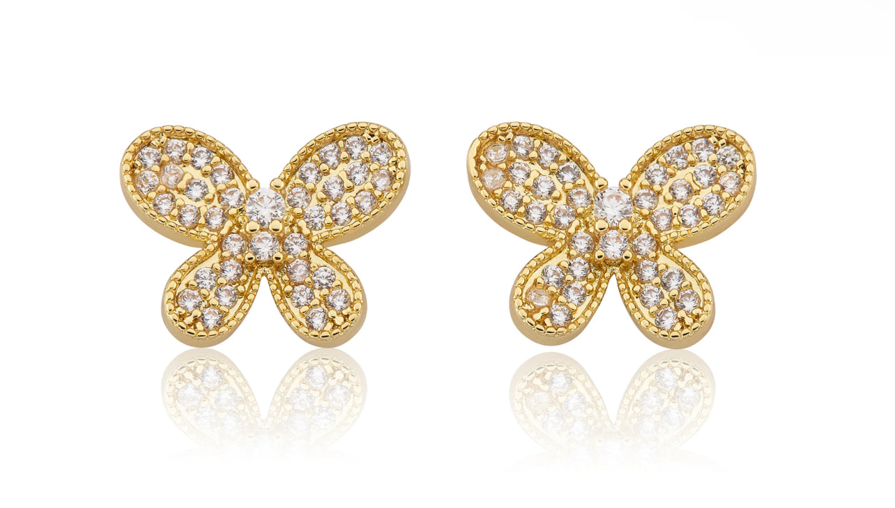 Pave Butterfly Earrings