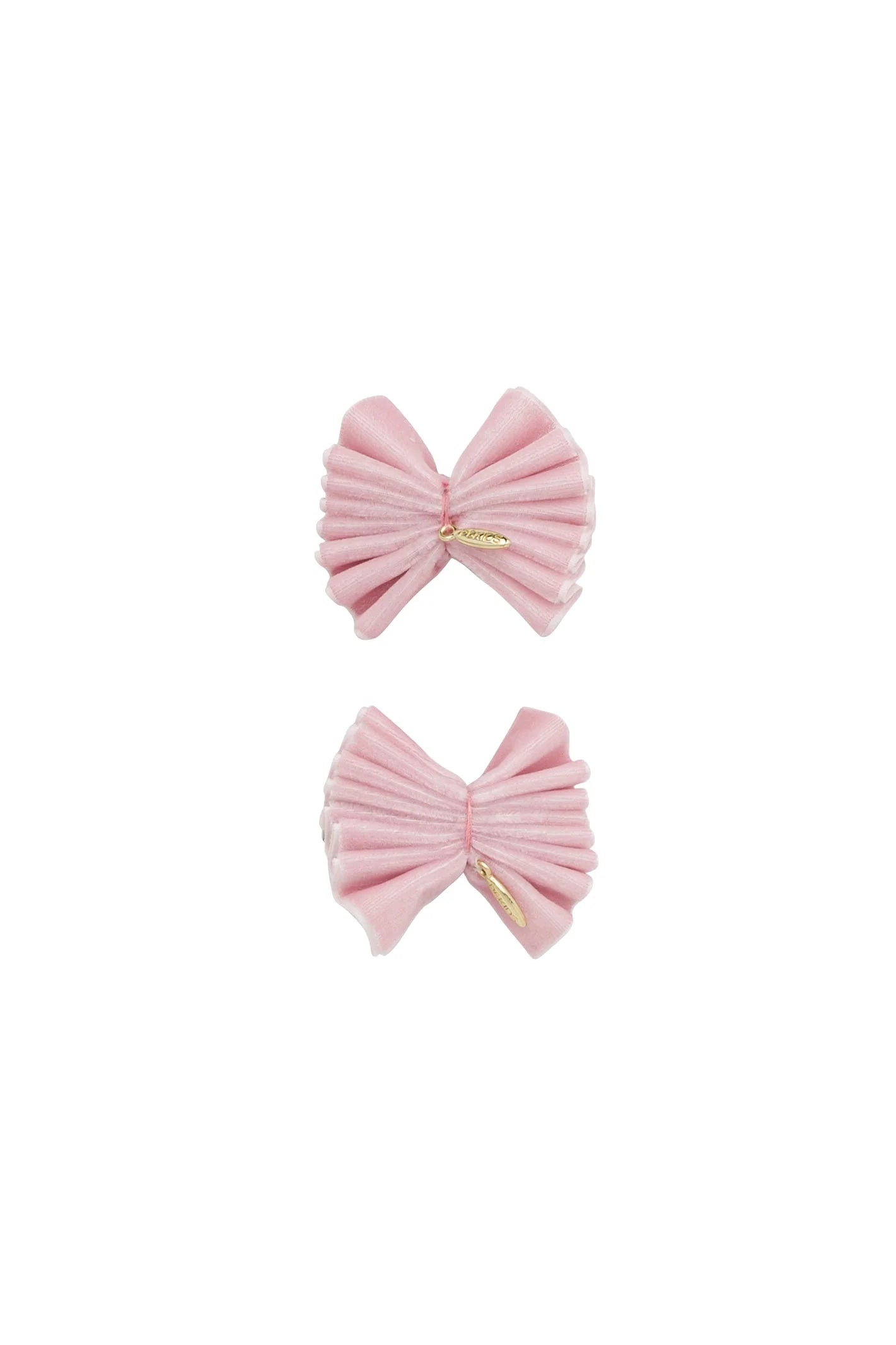 Velvet Pleated Butterfly Bow Clip Set - Dusty Rose