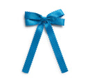 Gumdrop Scalloped Satin Bow Clip - Blue