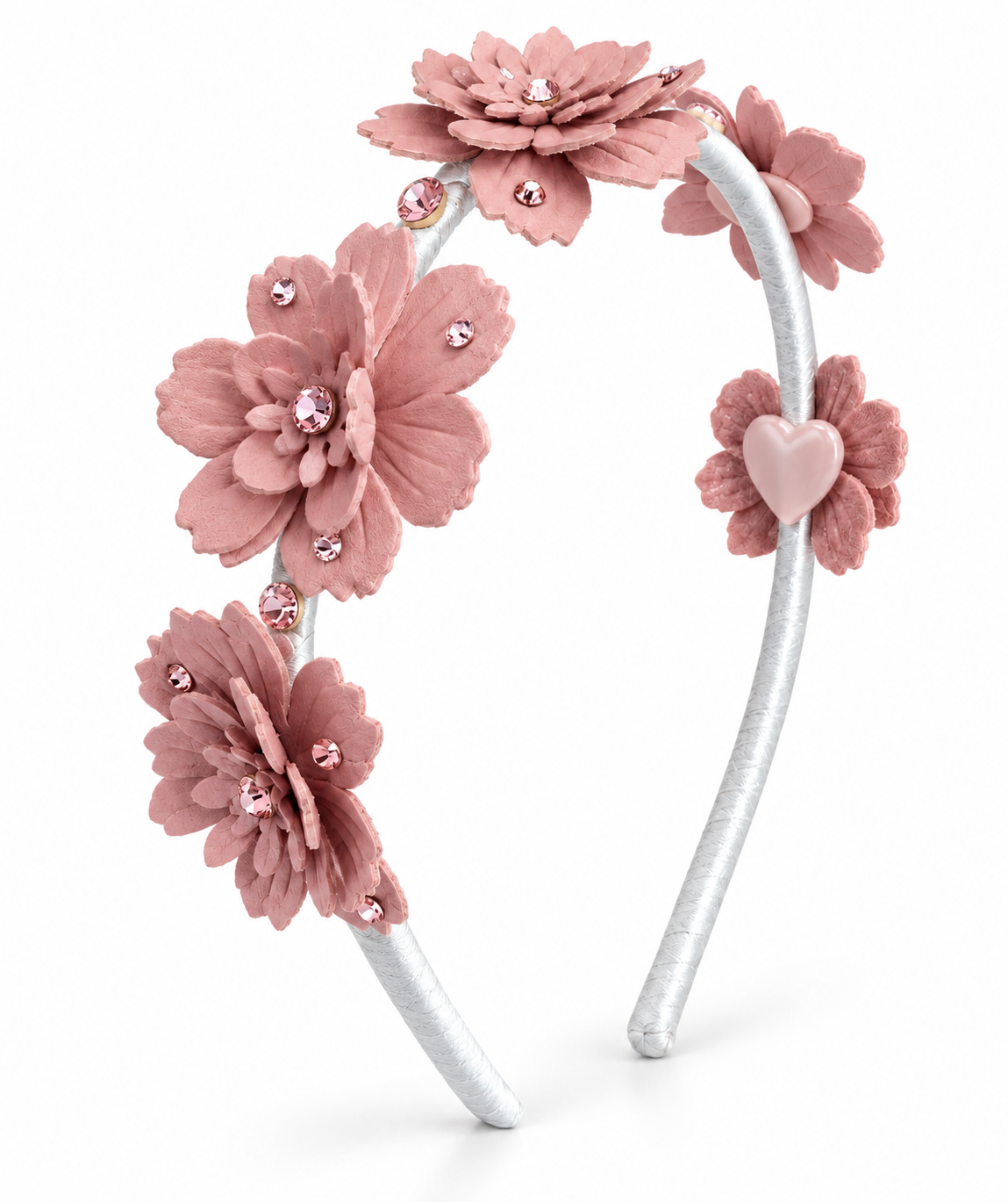 Dusty Pink Flowered Headband
