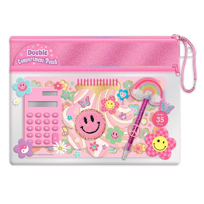 Double Compartment Pouch - Flowers