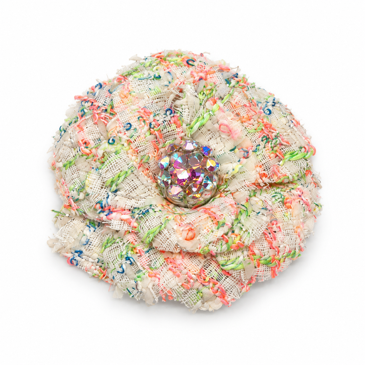 Big Rainbow Tweed Crystal Brooch