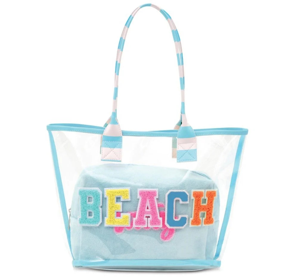 Beach Clear Tote Set Transparent Duo