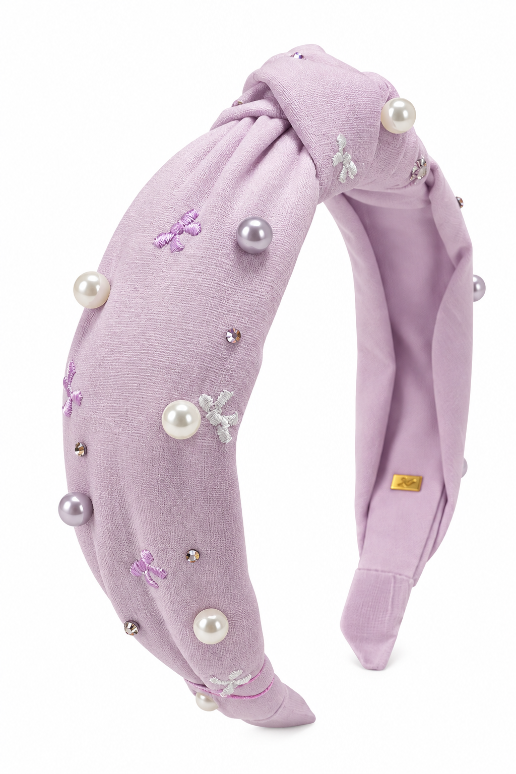 Pearls & Bows Headband - Lila