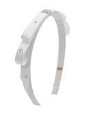 Thin Satin Headband - White