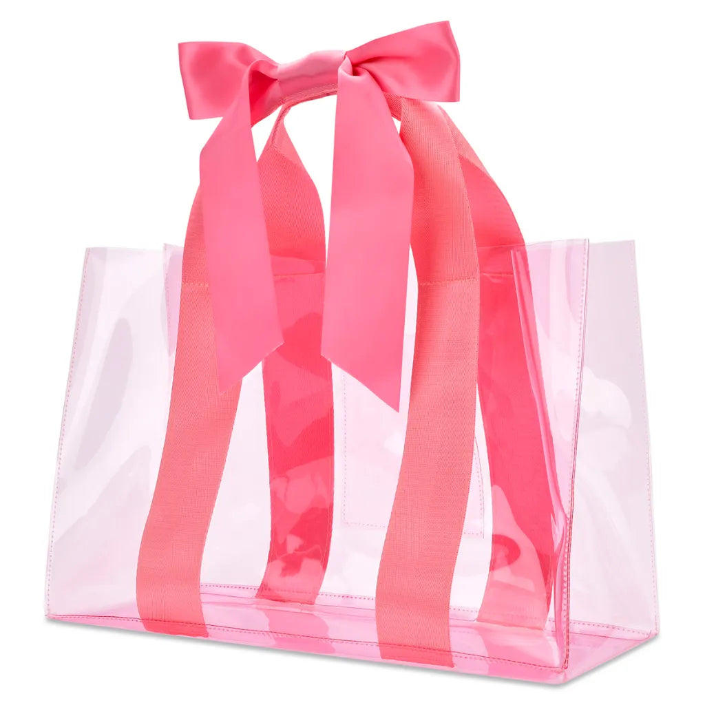 Pink Bow Clear Tote Bag