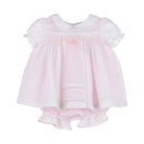 White & pink smocked dress