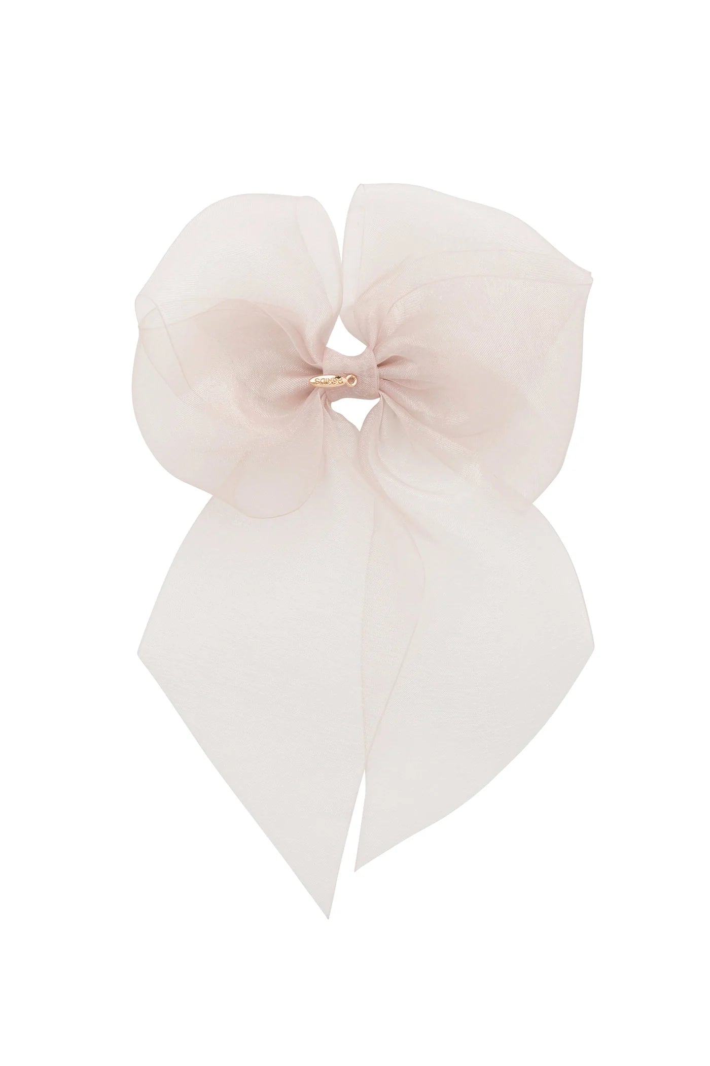 Oversized Organza Bow Clip - Vanilla