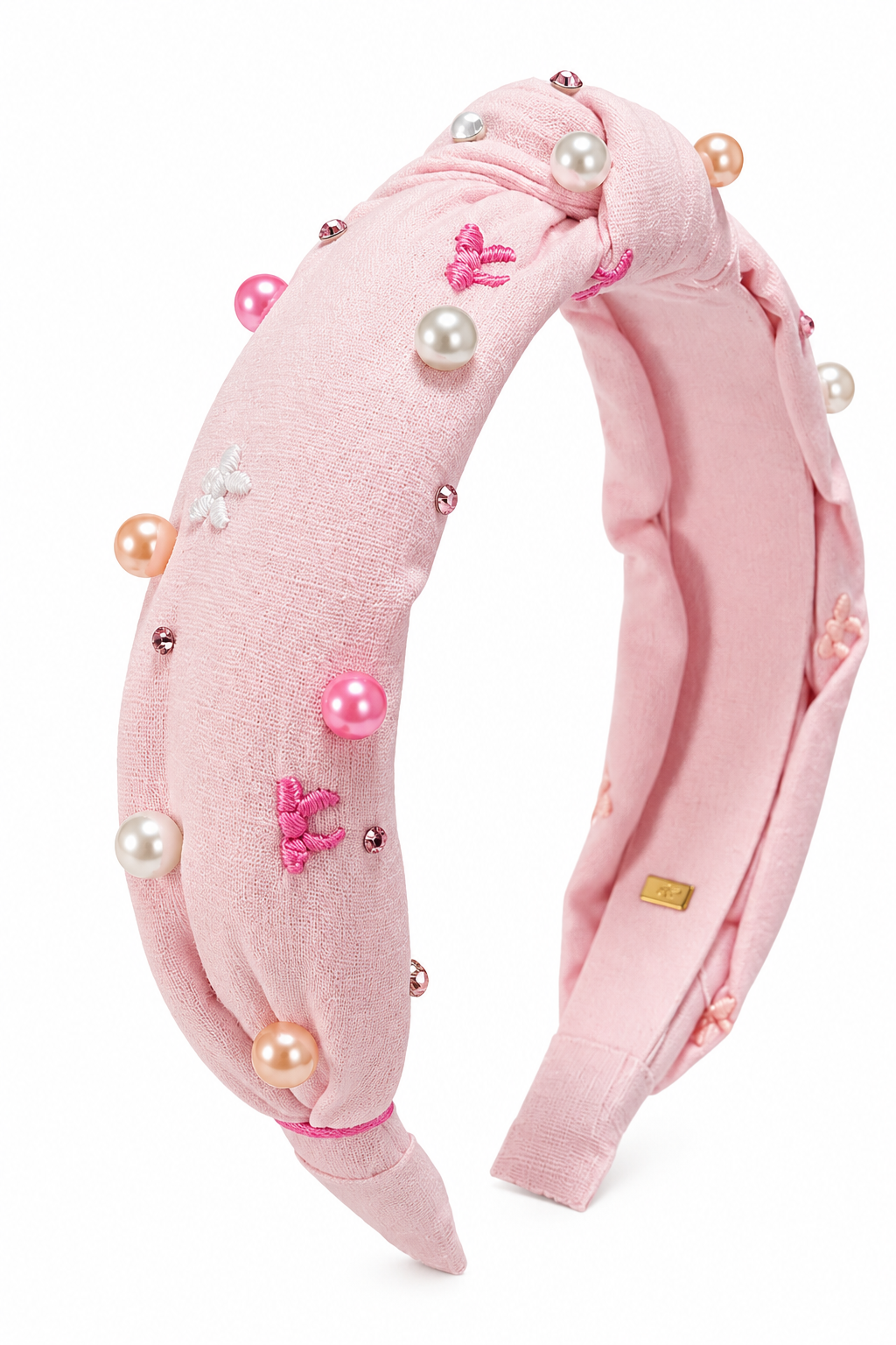 Pearls & Bow Headband - Pink