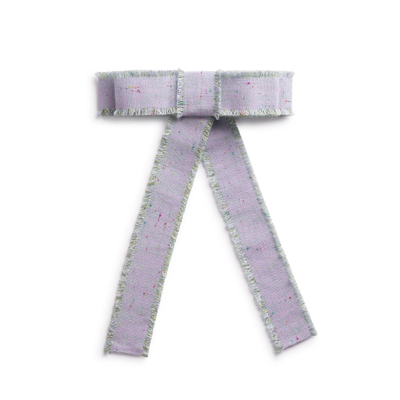 Sweetie Linen Fringe Bow Clip - Lavanda