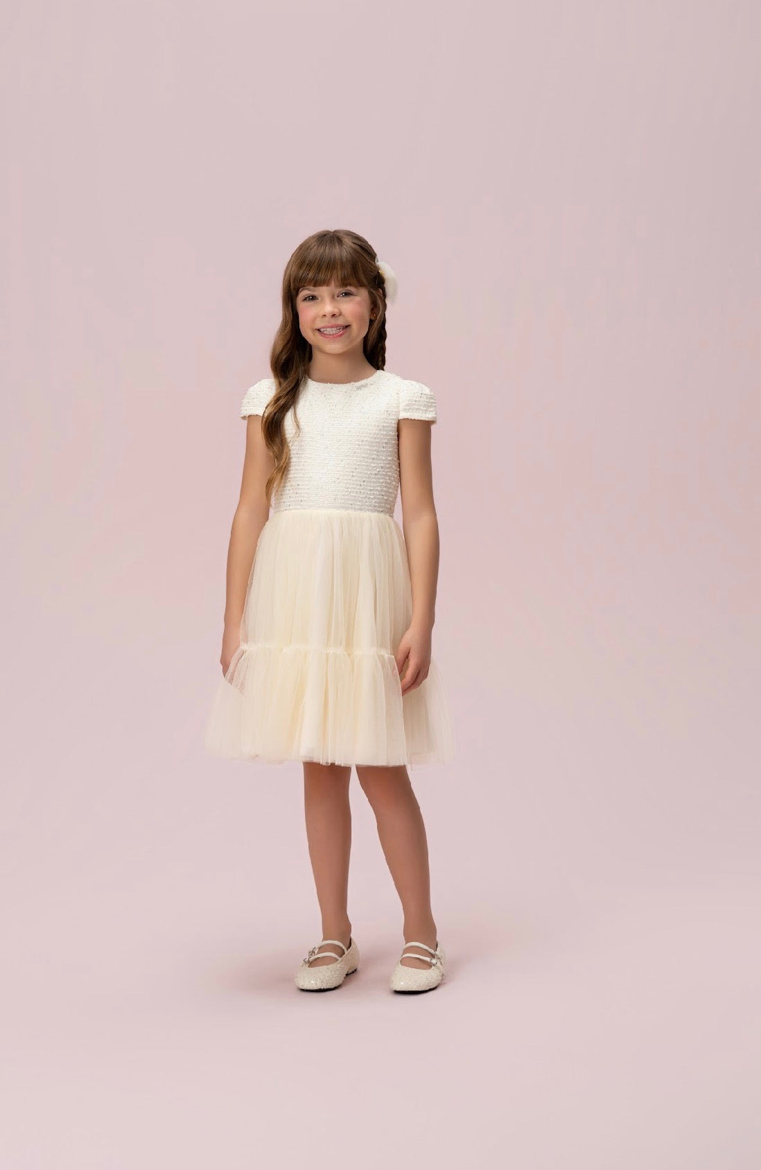 Tulled Cream Dress