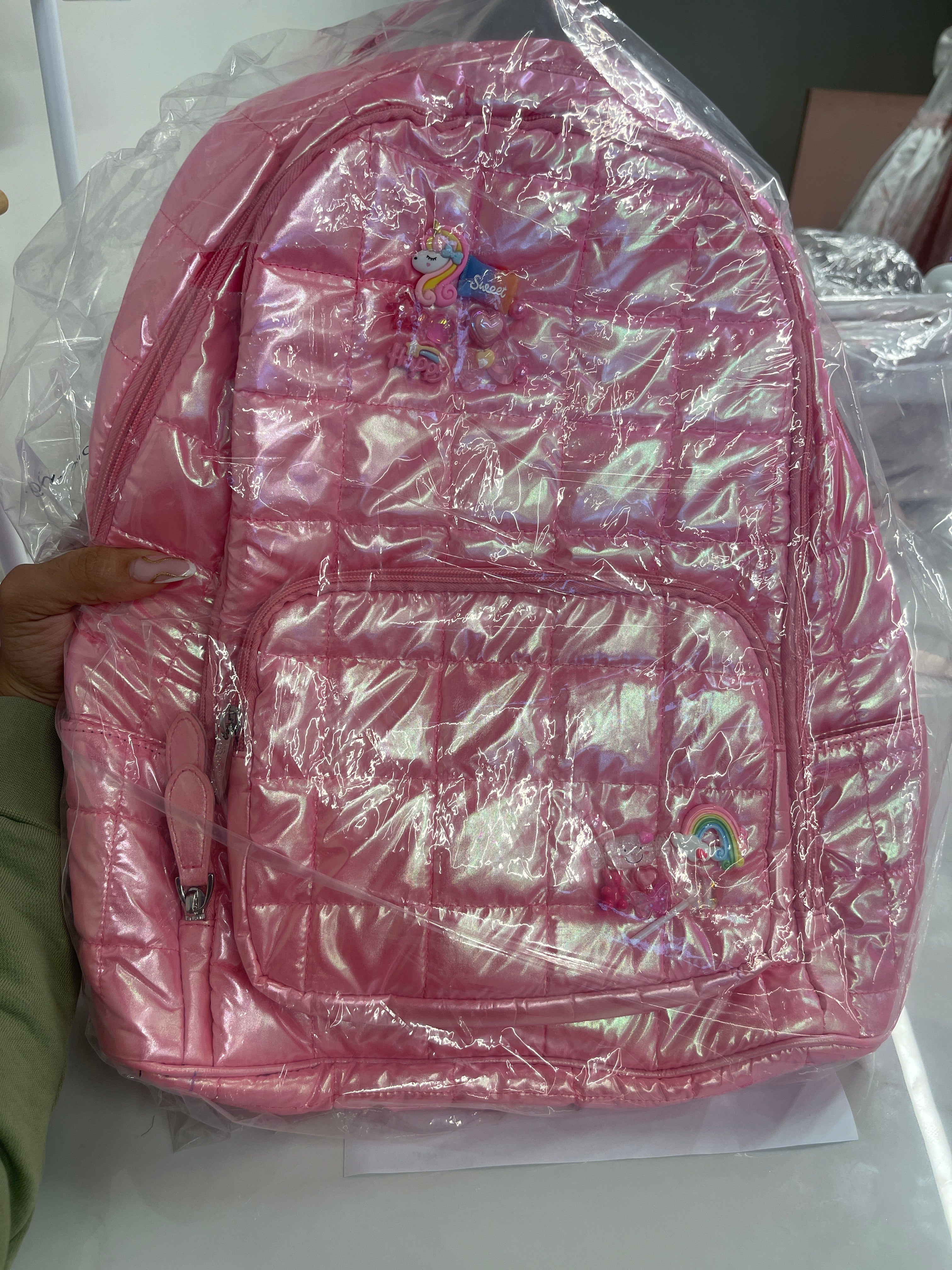 Pink Puffy Backpack