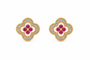 Flowers Hot Pink 14Kt. Earrings