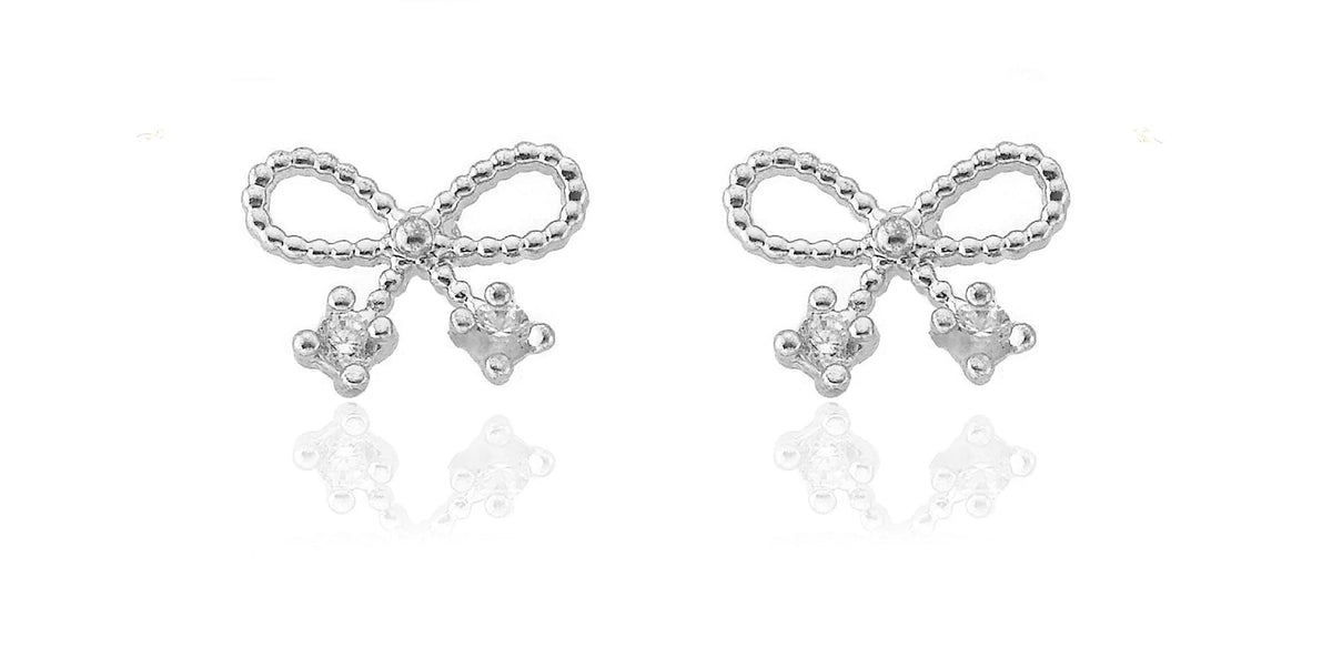 Silver Bow Earrings