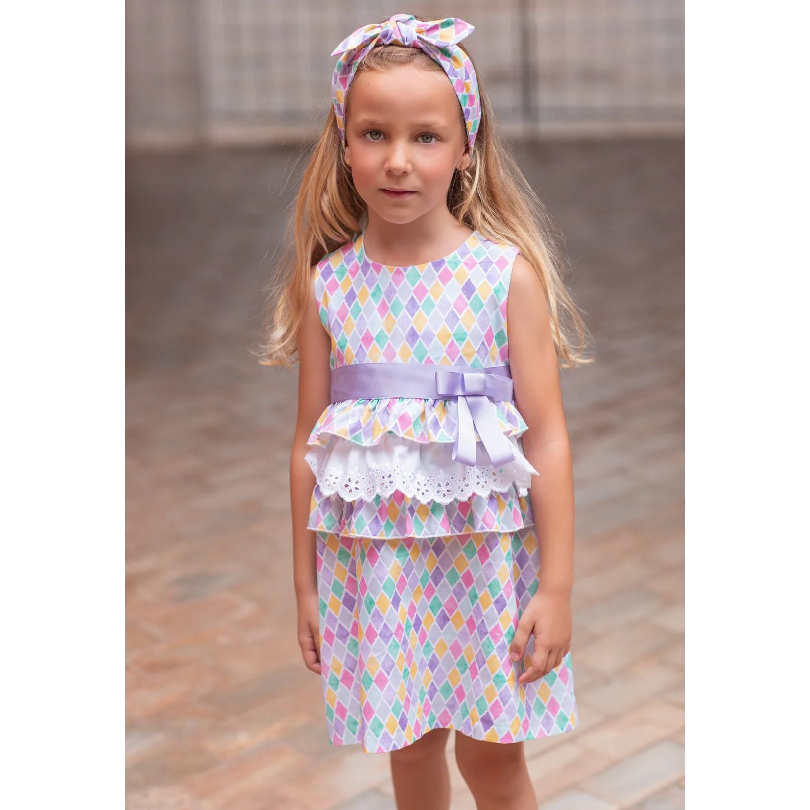 Girls Diamond Multicolor Dress