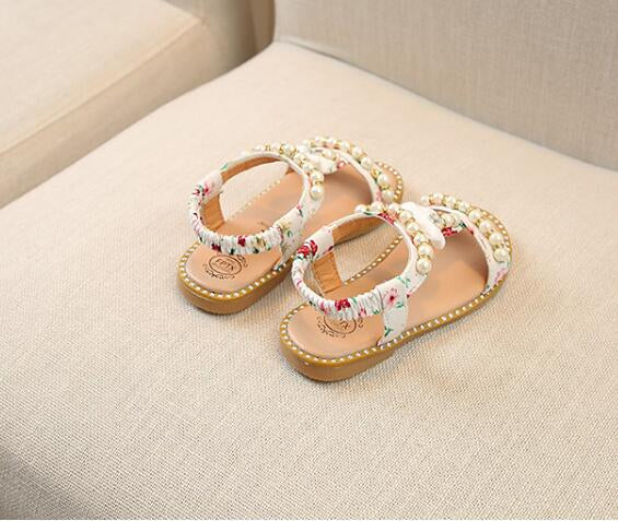 White Pearled Sandals