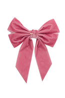 Oversized Bow Velvet Clip - Rose