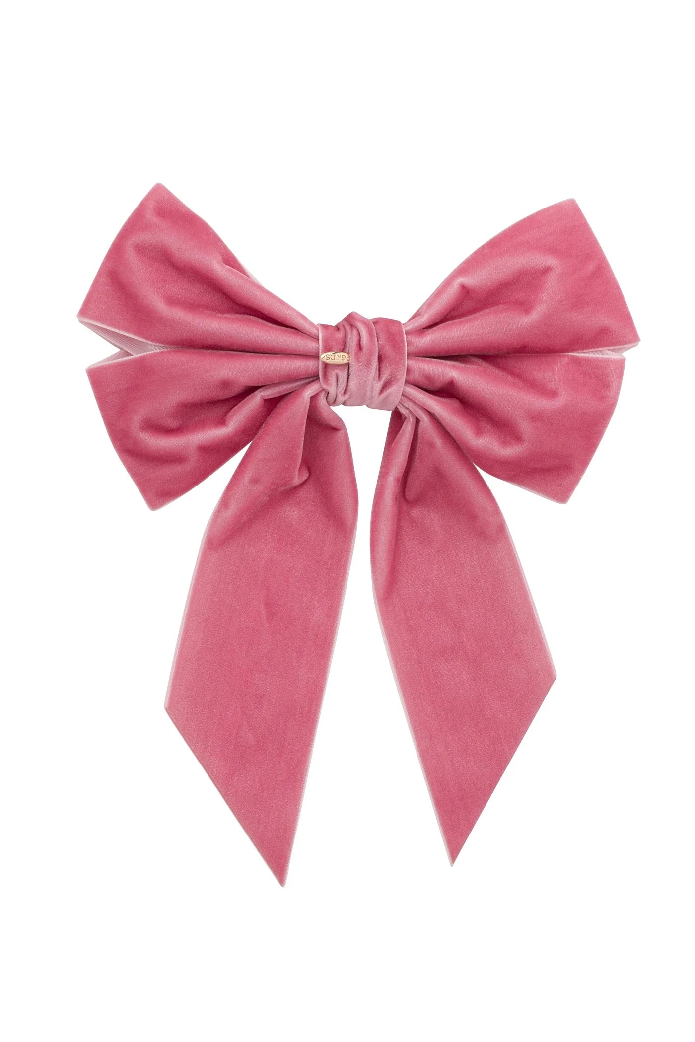 Oversized Bow Velvet Clip - Rose