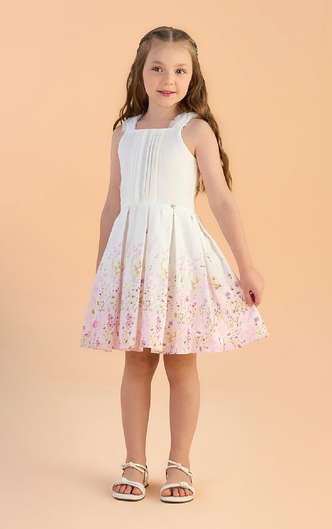 White & Flowers Dress