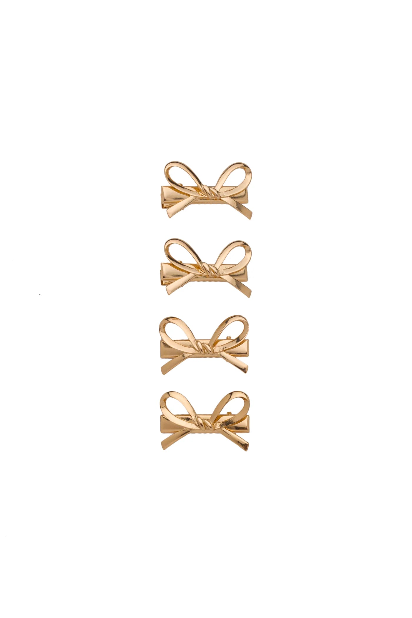 Teenie Queenie Clip Set Of 4 - Gold