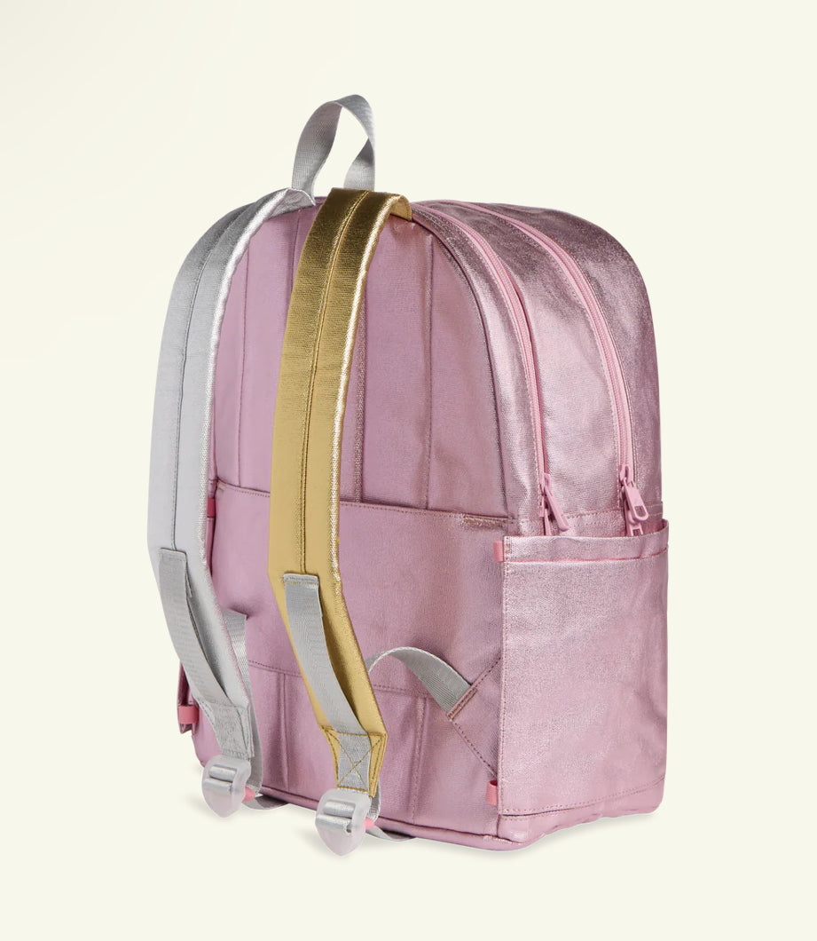 Kane Double Pocket Backpack Pink/Silver