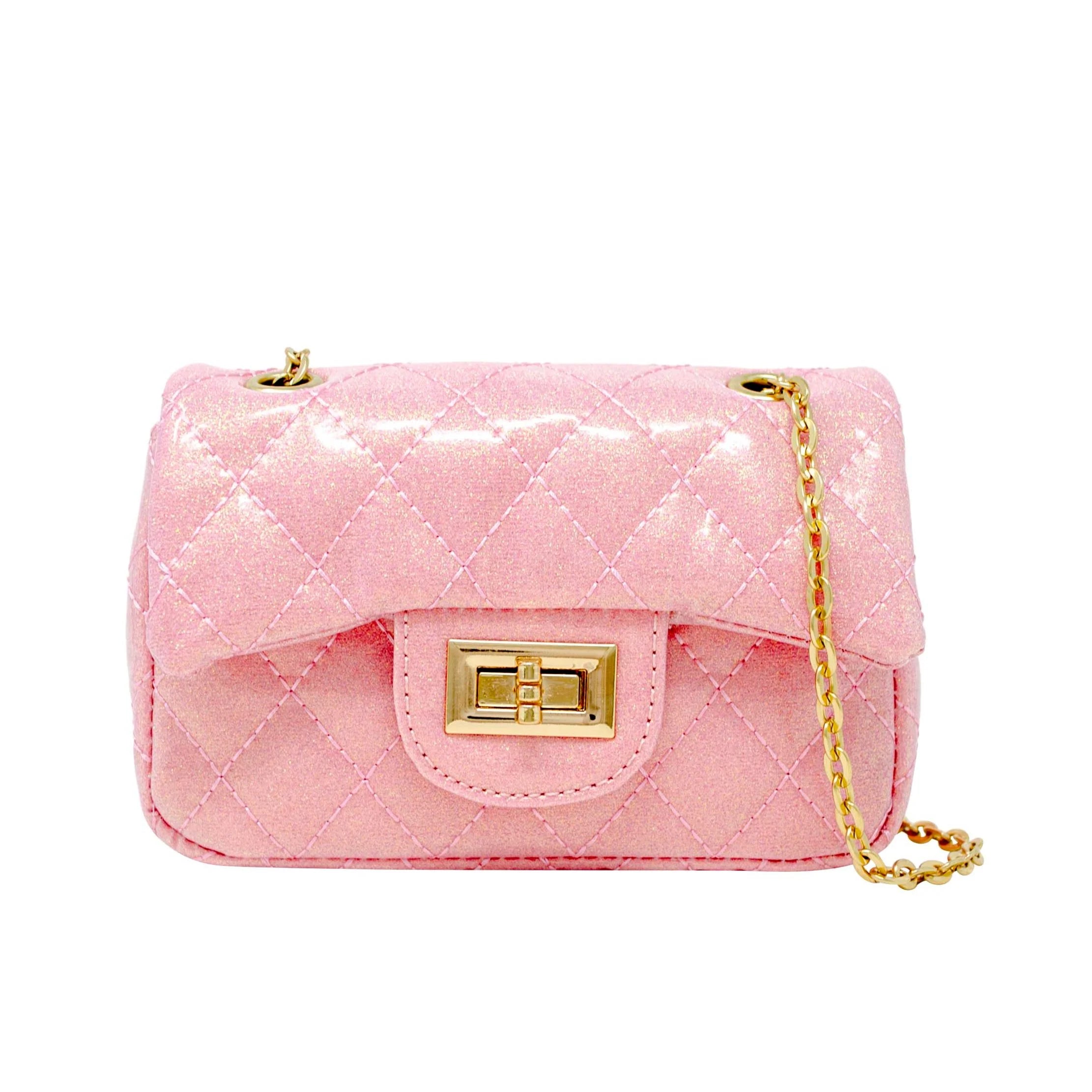 Classic Quilted Sparkle Mini Purse - Pink Limonade
