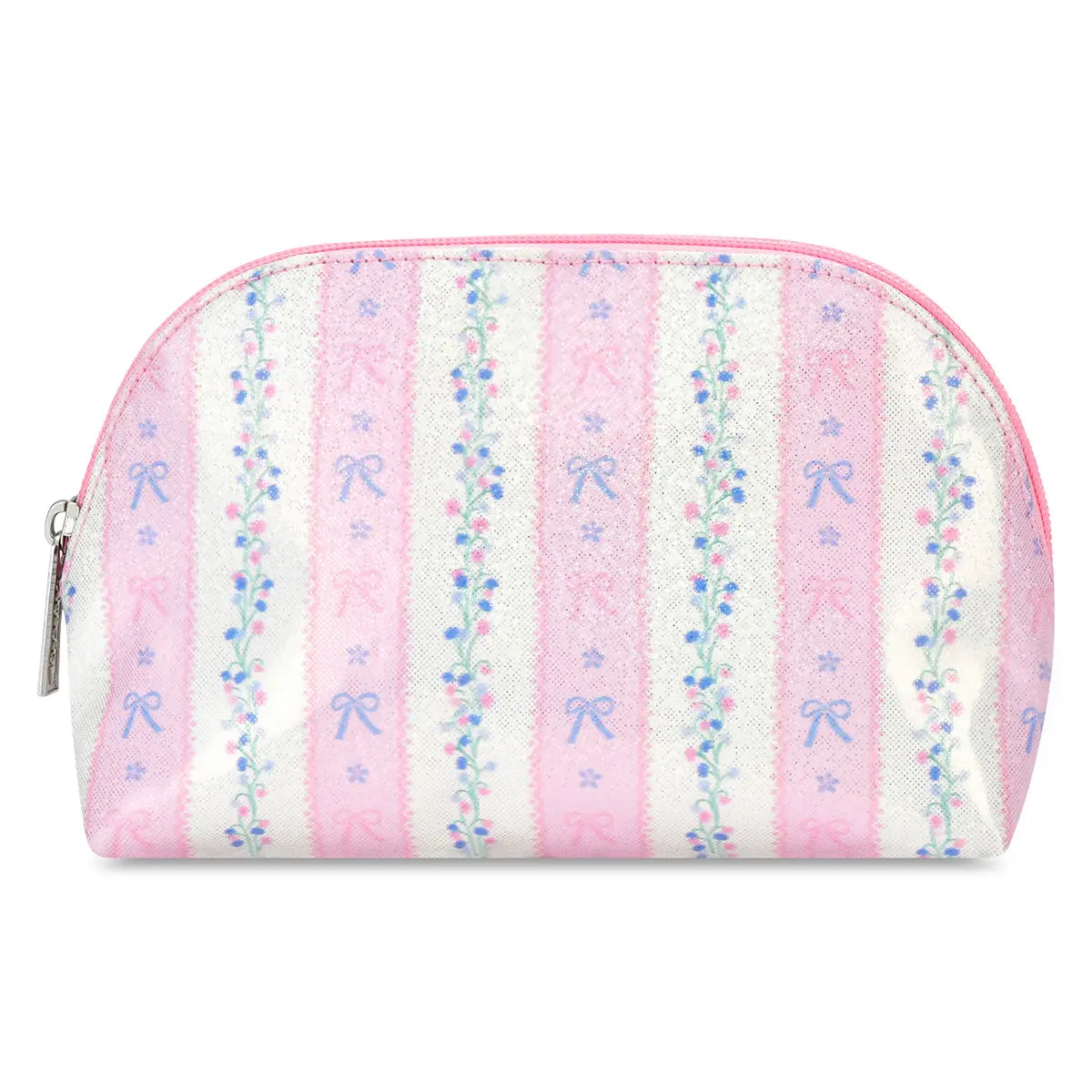 Floral Stripes Oval Cosmetic