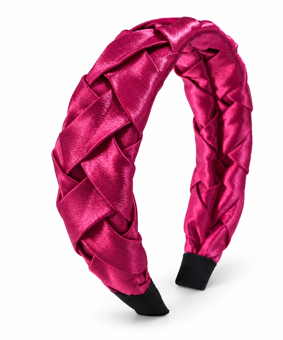 Hot Pink Satin Braided Headband