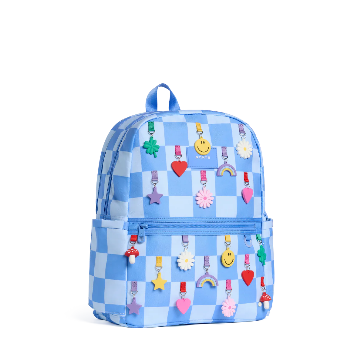 Kane Double Pocket Backpack Blue Check