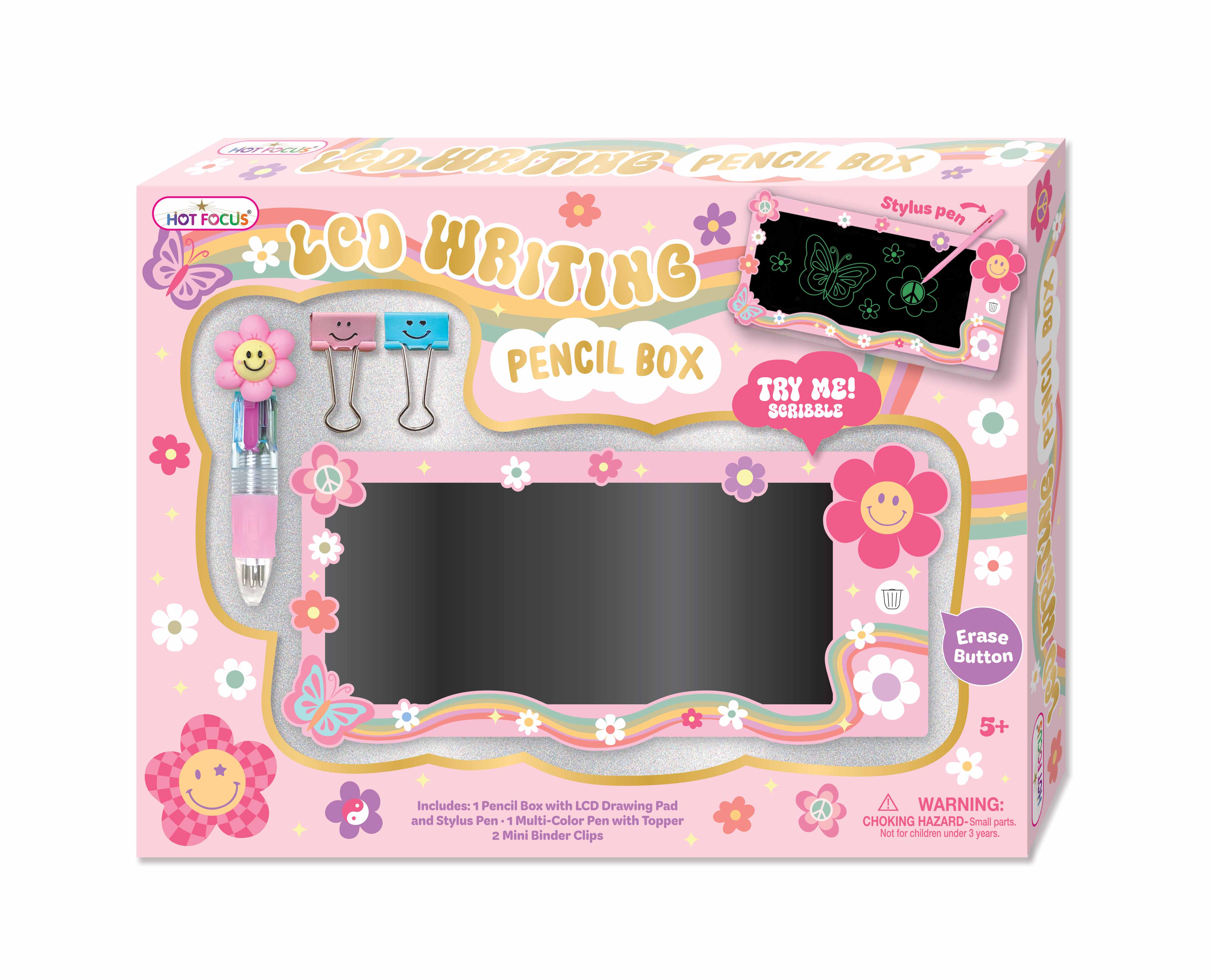LCD Writing Board Pencil Box Groovy Flower