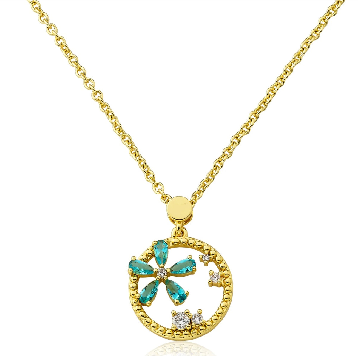 Daisy Cz Circle Necklace