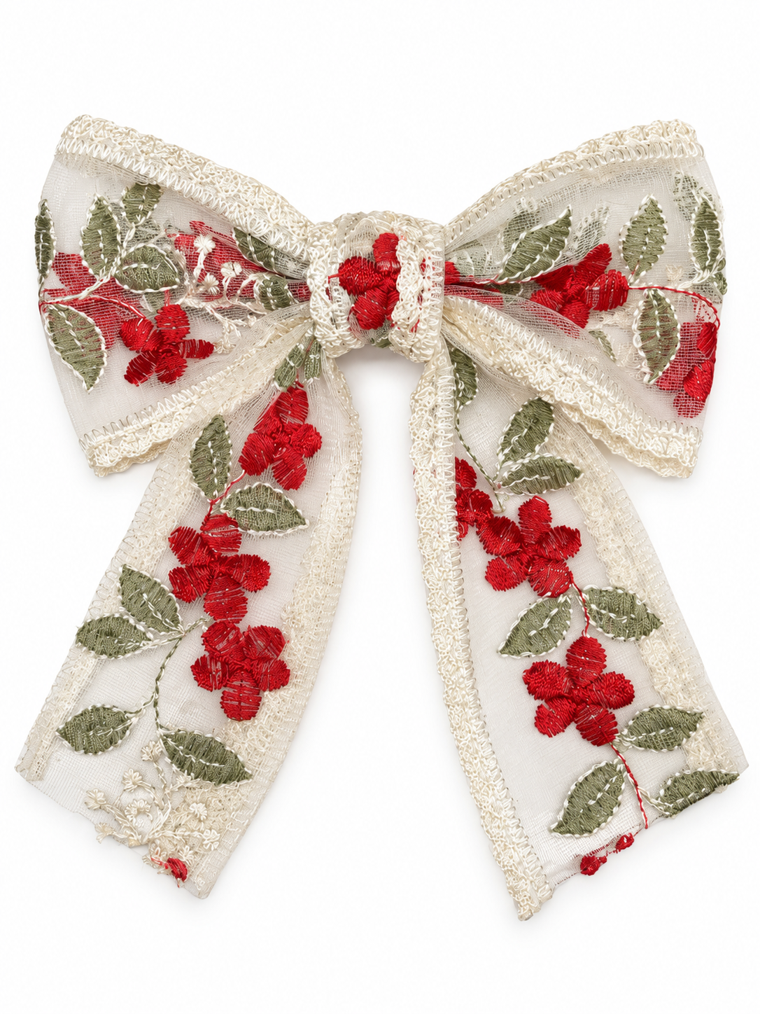 Scarlet Blossom Lace Bow