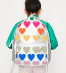 Fuzzy Hearts Double Pocket Backpack