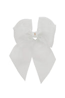 Oversized Organza Bow Clip - White