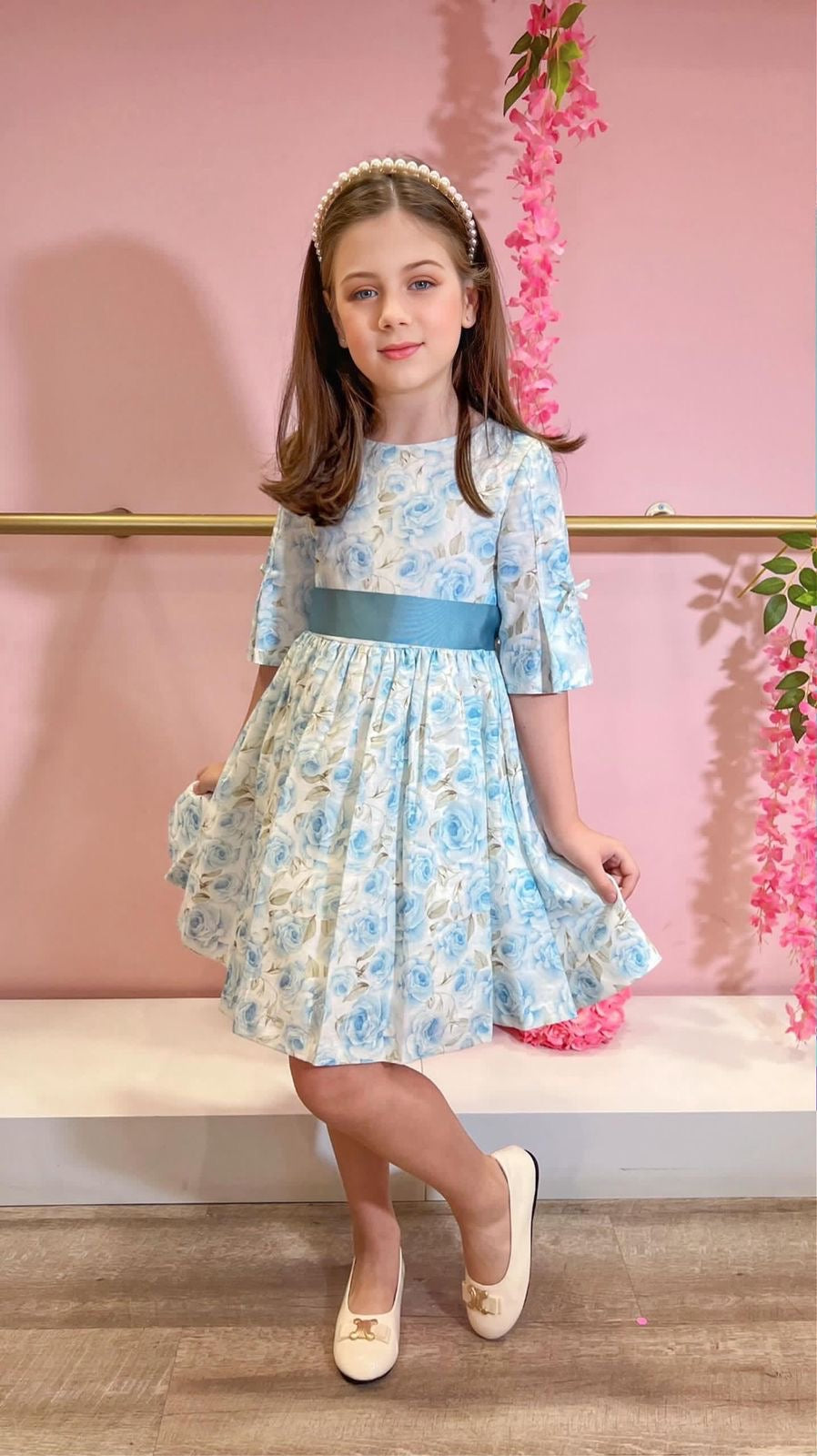 Light-Blue Flowers Dress