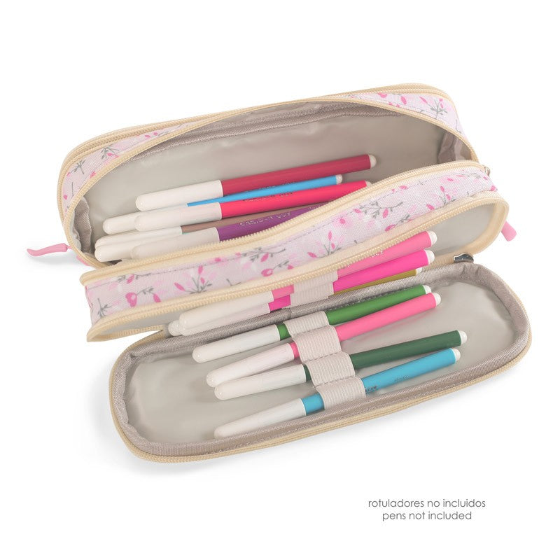 Large Pencil Case With 3 Compartments Aqua