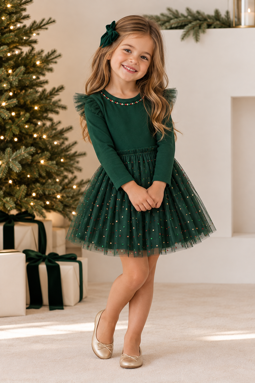 Emerald Rhinestone Dress