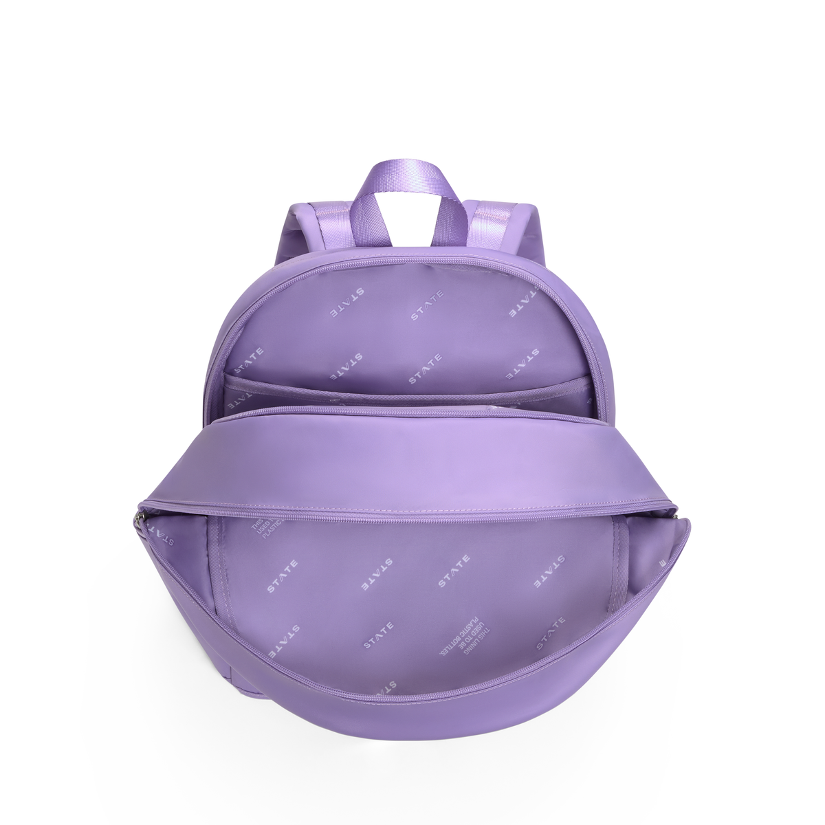 Nylon Kane Double Pocket Backpack Purple