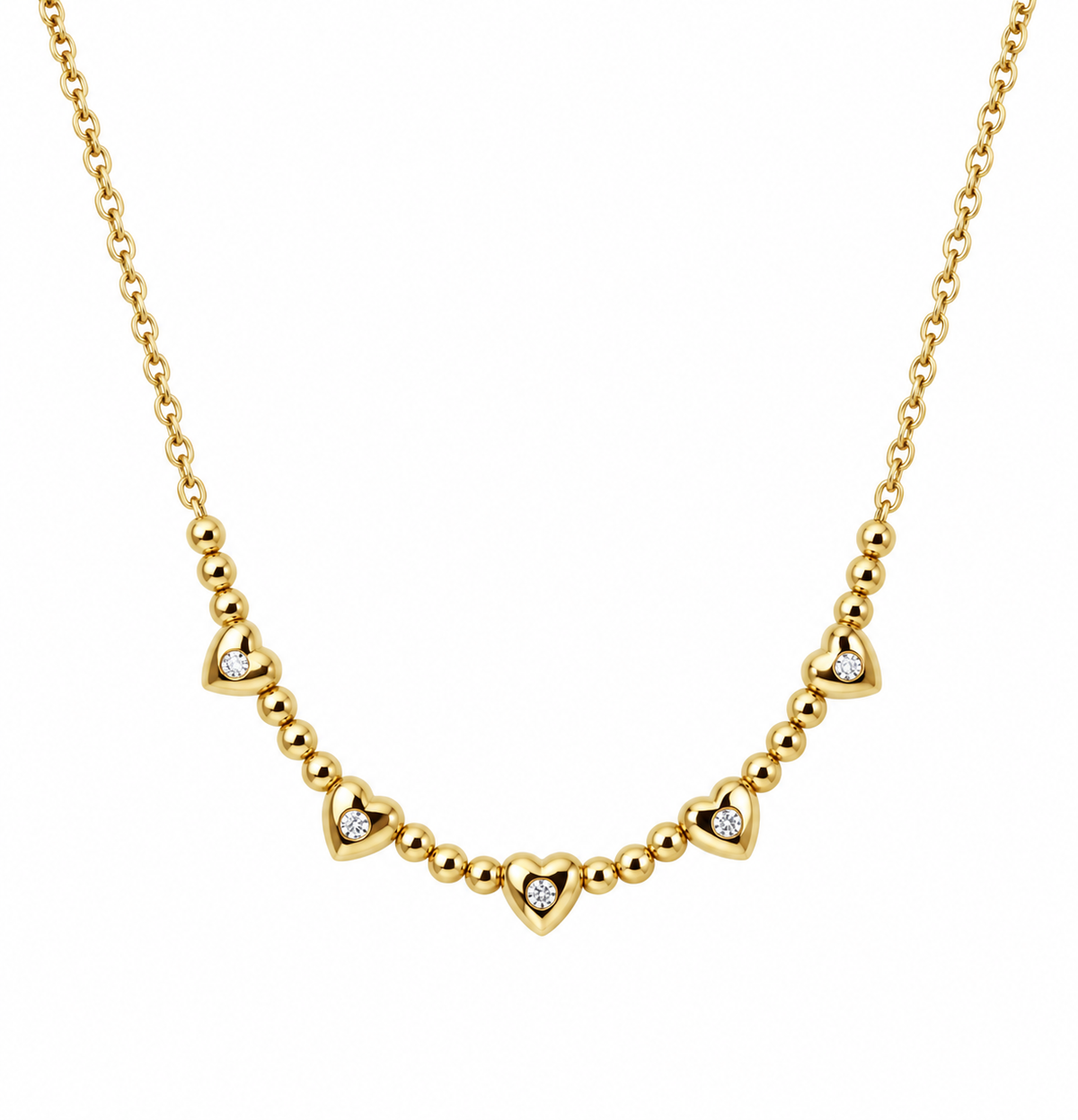 Gold Plated Hearts Necklace