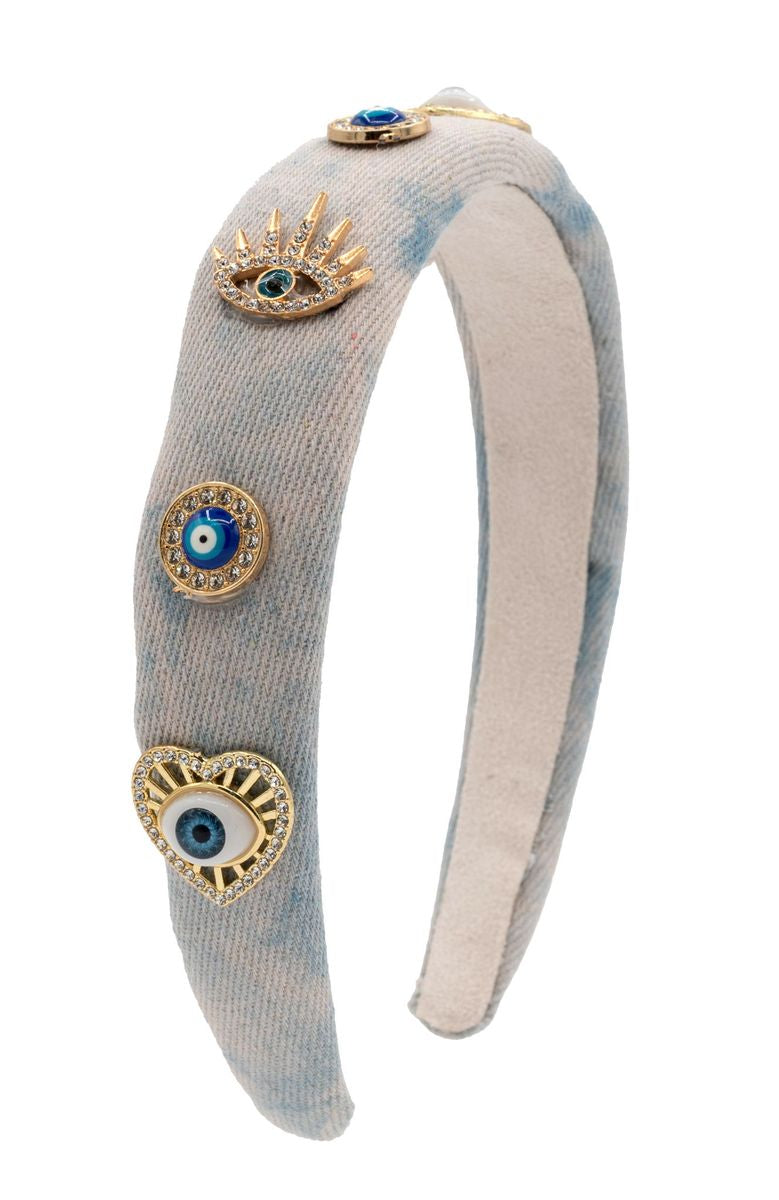 Denim Eye Headband - Light Blue