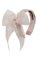 Belle Organza Fringe Headband - Mushroom Taupe