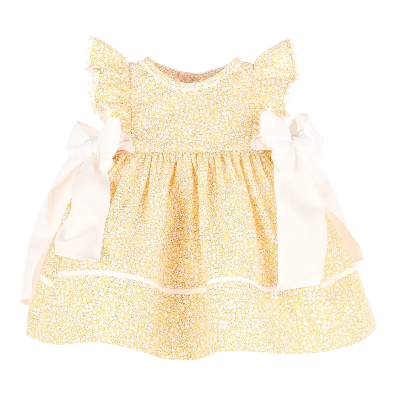 Classic dress with bows yellow