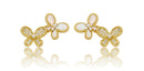 Mother Of Pearl & Pave Double Butterfly Stud Earring