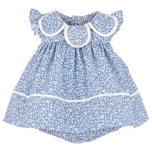 French Blue Petal Baby Dress