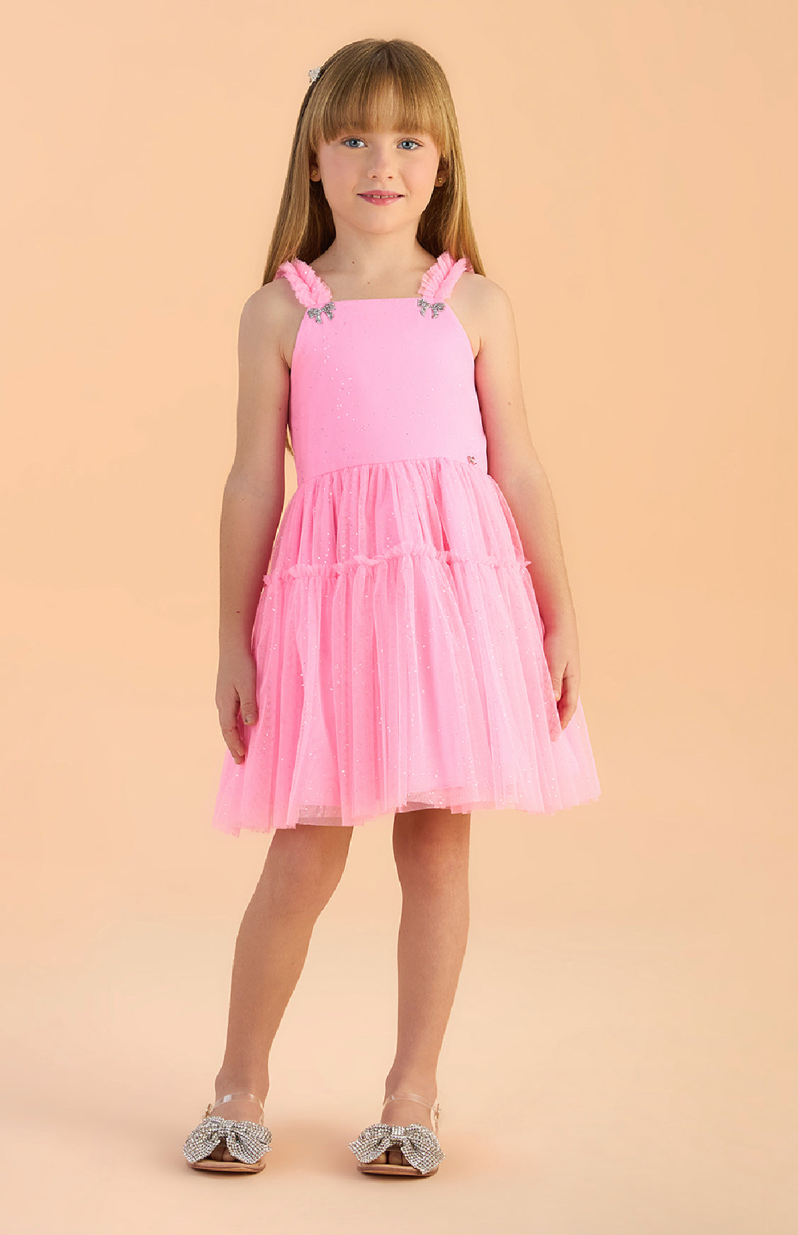 Silver Bow Pink Dress